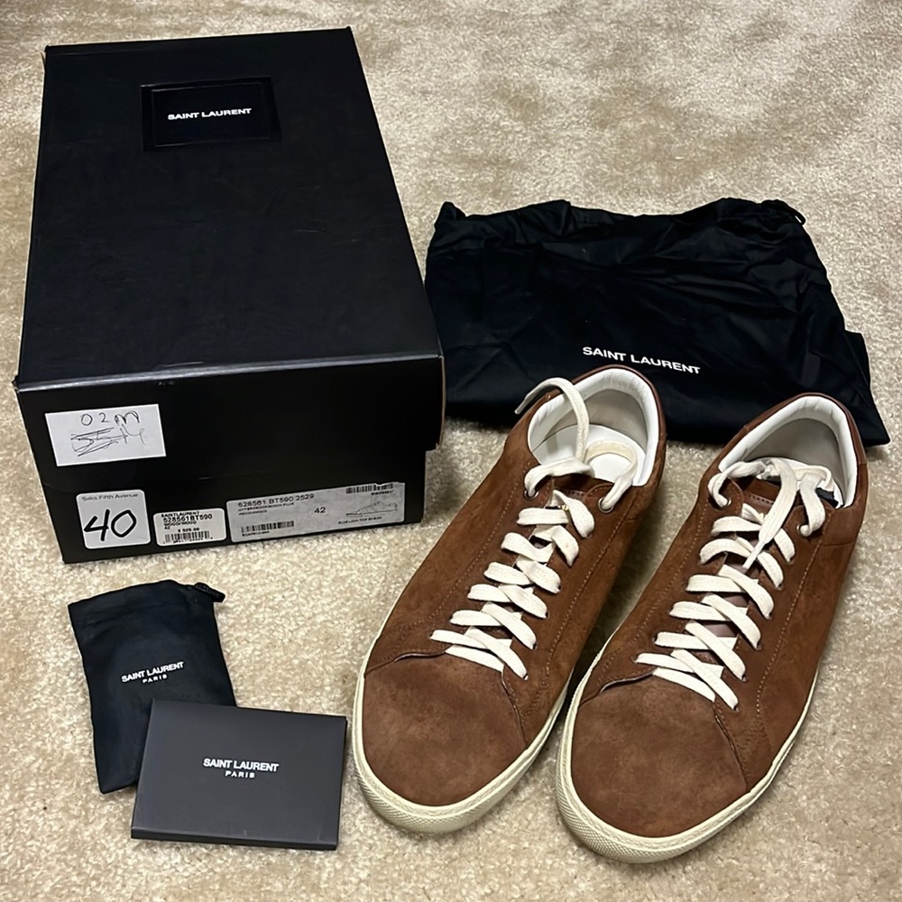 Saint Laurent Otterproof Moon Plus Wood Low Top Sneaker Size 42